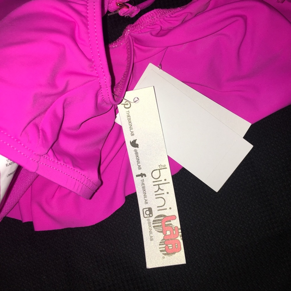 The Bikini Lab Raspberry Ruffle Bikini Top SM NWT - Picture 5 of 7